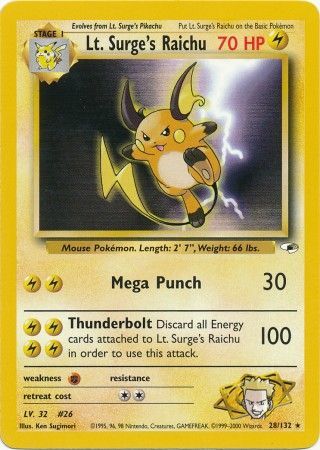 Lt. Surge's Raichu - 28/132 - Rare - Unlimited available at 401 Games Canada