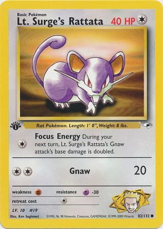 Lt. Surge's Rattata - 82/132 - Common - 1st Edition available at 401 Games Canada