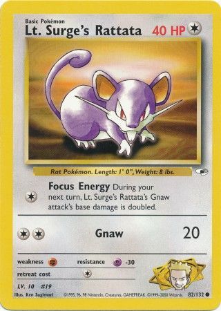 Lt. Surge's Rattata - 82/132 - Common - Unlimited available at 401 Games Canada