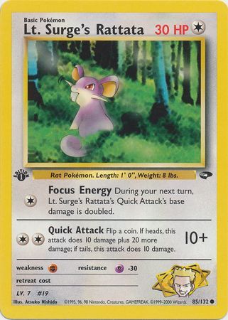 Lt. Surge's Rattata - 85/132 - Common - 1st Edition available at 401 Games Canada