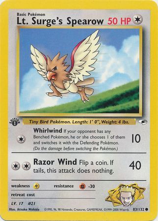 Lt. Surge's Spearow - 83/132 - Common - 1st Edition available at 401 Games Canada