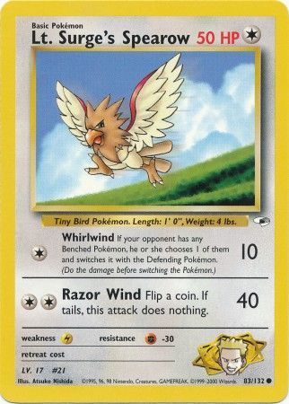 Lt. Surge's Spearow - 83/132 - Common - Unlimited available at 401 Games Canada