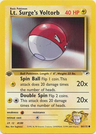 Lt. Surge's Voltorb - 84/132 - Common - 1st Edition available at 401 Games Canada