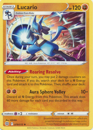 Lucario - 079/172 - Rare - Theme Deck Exclusive available at 401 Games Canada