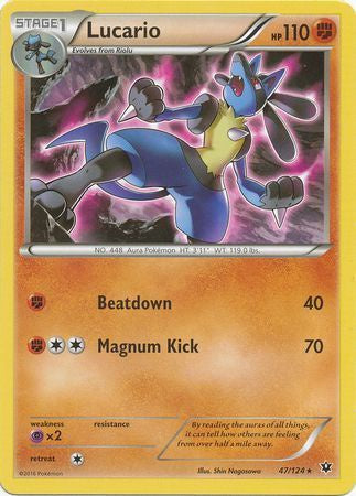 Lucario - 47/124 - Rare available at 401 Games Canada