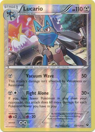 Lucario - 63/124 - Holo Rare - Reverse Holo available at 401 Games Canada