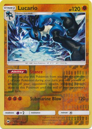 Lucario - 71/147 - Holo Rare - Reverse Holo available at 401 Games Canada