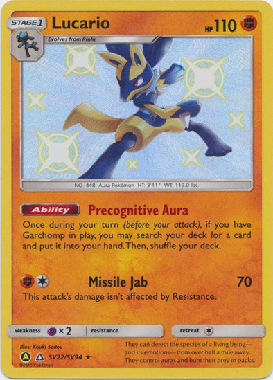 Lucario - SV22/SV94 - Shiny Rare available at 401 Games Canada