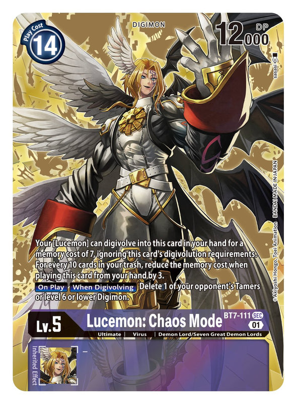 Lucemon: Chaos Mode (Alternate Art) - BT7-111 - Secret Rare available at 401 Games Canada