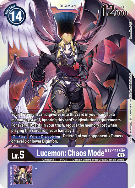 Lucemon: Chaos Mode - BT7-111 - Secret Rare available at 401 Games Canada