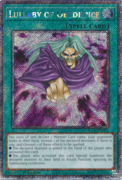 Lullaby of Obedience (Platinum Secret Rare) - RA04-EN085 - Platinum Secret Rare - 1st Edition
