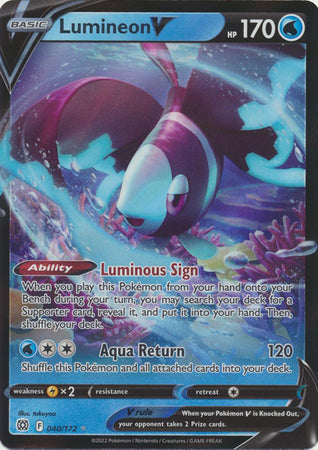 Lumineon V - 040/172 - Ultra Rare available at 401 Games Canada