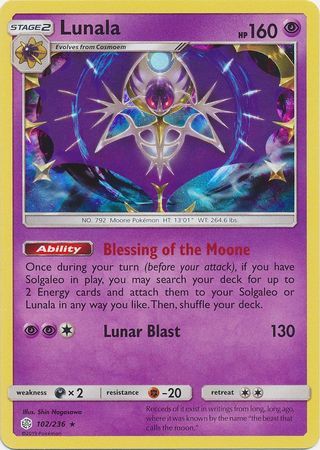 Lunala - 102/236 - Holo Rare available at 401 Games Canada