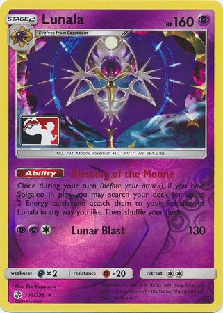 Lunala - 102/236 - League Promo available at 401 Games Canada