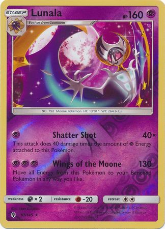 Lunala - 61/145 - Rare - Reverse Holo available at 401 Games Canada