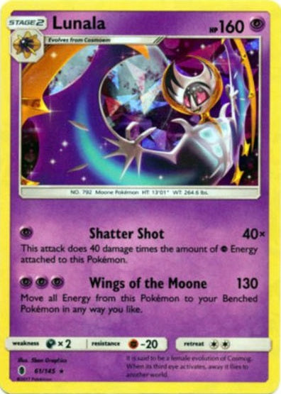 Lunala - 61/145 - Shattered Holo Rare - Theme Deck Exclusive available at 401 Games Canada