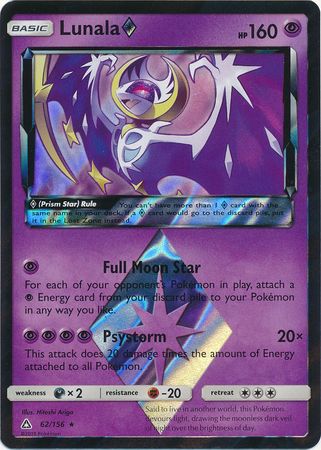 Lunala Prism Star - 62/156 - Holo Rare available at 401 Games Canada