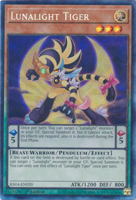 Lunalight Tiger (PCR) - RA04-EN020 - Prismatic Collector's Rare - 1st Edition