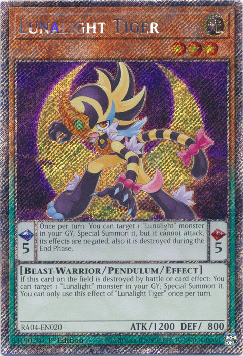 Lunalight Tiger (Platinum Secret Rare) - RA04-EN020 - Platinum Secret Rare - 1st Edition