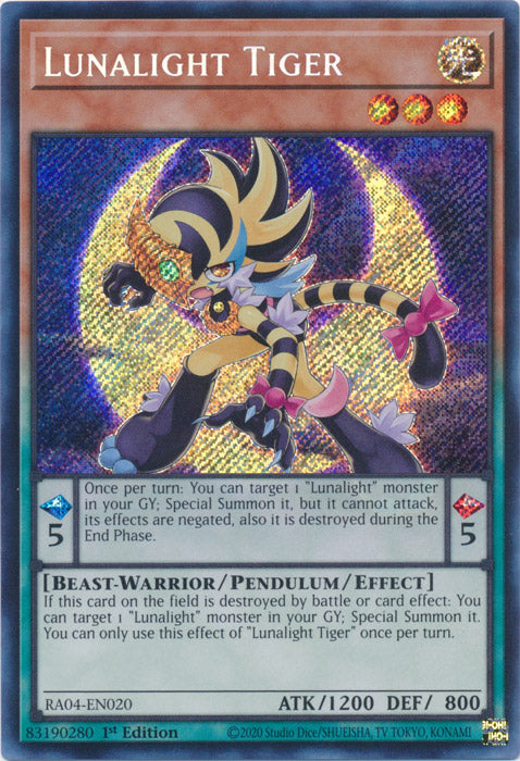 Lunalight Tiger (Secret Rare) - RA04-EN020 - Secret Rare - 1st Edition