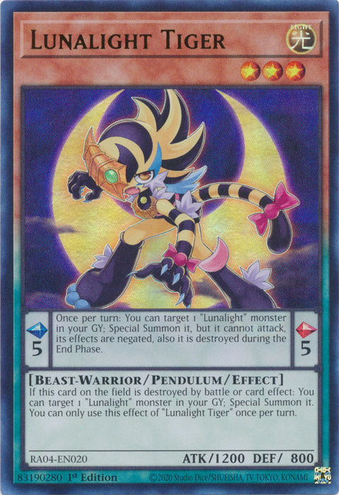 Lunalight Tiger (UR) - RA04-EN020 - Ultra Rare - 1st Edition