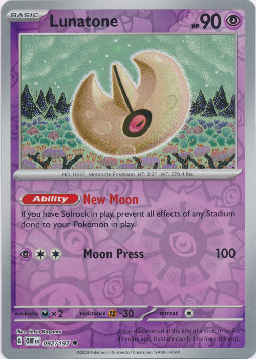 Lunatone - 092/197 - Uncommon - Reverse Holo available at 401 Games Canada