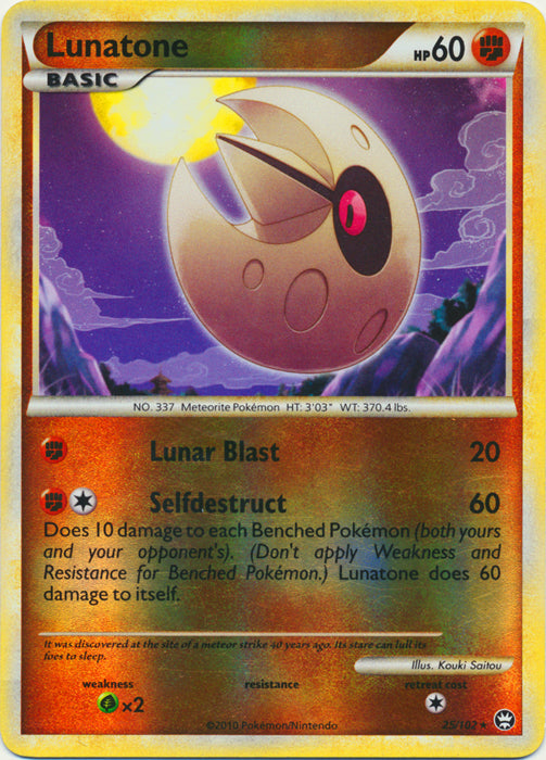 Lunatone - 25/102 - Rare - Reverse Holo available at 401 Games Canada