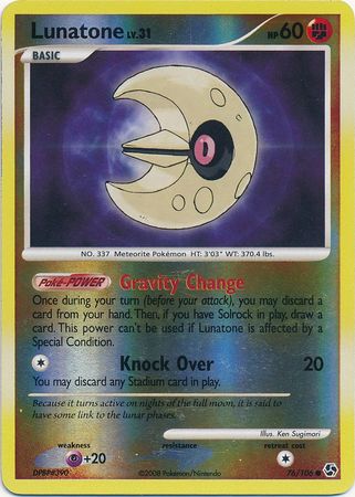 Lunatone - 76/106 - Common - Reverse Holo available at 401 Games Canada