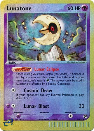 Lunatone - 8/100 - Holo Rare - Reverse Holo available at 401 Games Canada