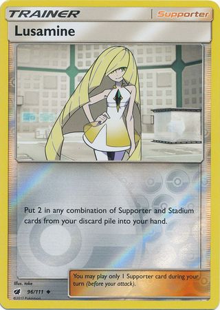 Lusamine - 96/111 - Uncommon - Reverse Holo available at 401 Games Canada