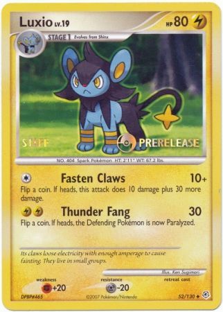 Luxio - 52/130 - (Staff) Pre-Release Promo