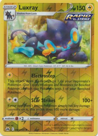 Luxray - 043/159 - Rare - Reverse Holo available at 401 Games Canada