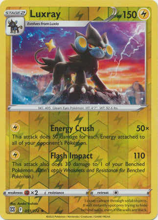 Luxray - 051/172 - Rare - Reverse Holo available at 401 Games Canada