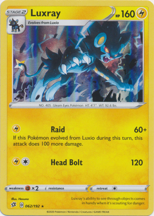 Luxray - 062/192 - Holo Rare available at 401 Games Canada