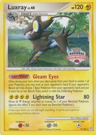 Luxray - 7/130 - Promo (National Championships 2007-08) available at 401 Games Canada