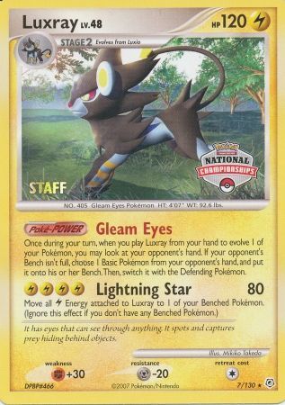 Luxray - 7/130 - Promo (Staff National Championships 2007-08) available at 401 Games Canada