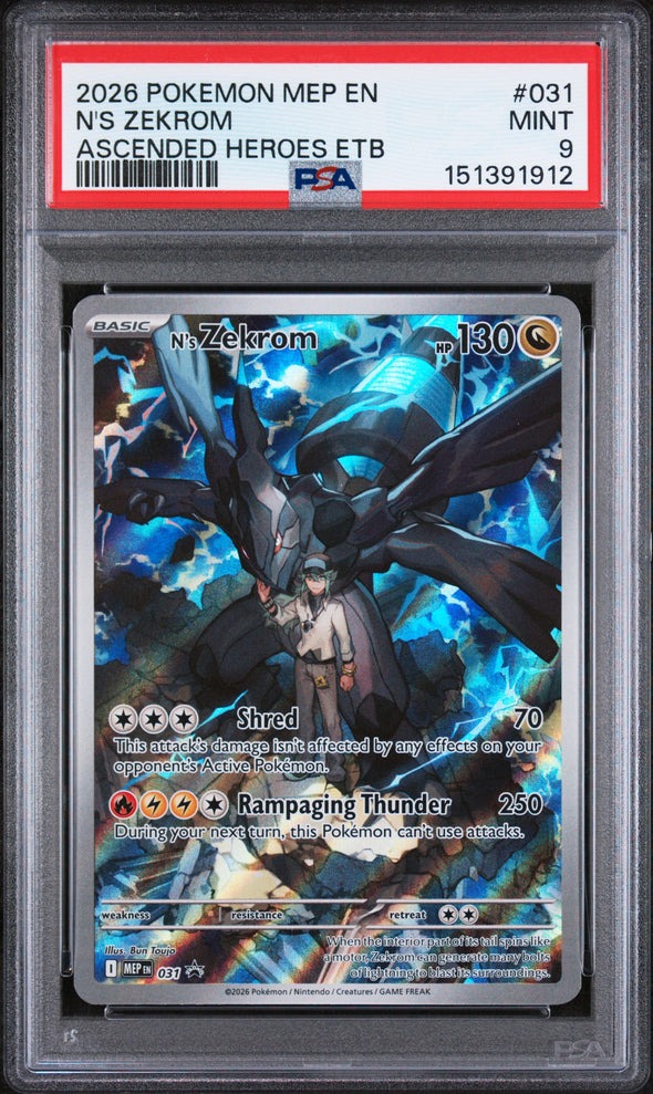 N'S ZEKROM (031) - POKEMON MEP EN-ME BLACK STAR PROMO - ASCENDED HEROES ETB - MINT 9
