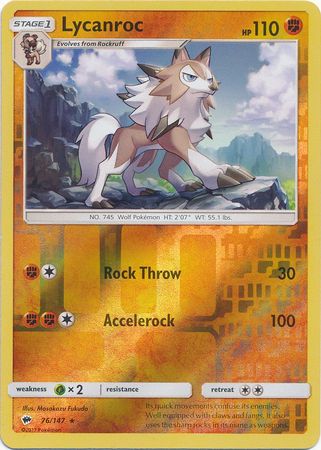 Lycanroc - 76/147 - Rare - Reverse Holo available at 401 Games Canada