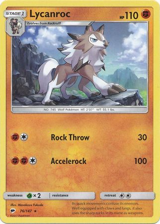 Lycanroc - 76/147 - Rare available at 401 Games Canada