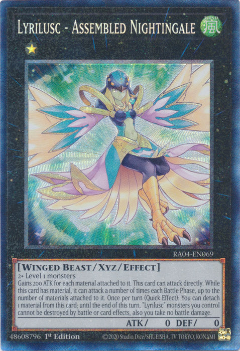 Lyrilusc - Assembled Nightingale (PCR) - RA04-EN069 - Prismatic Collector's Rare - 1st Edition