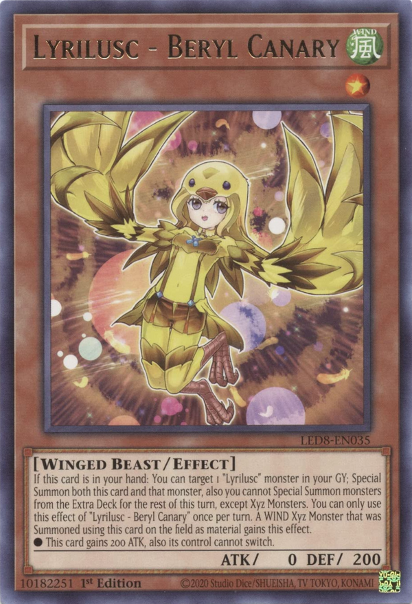 Lyrilusc - Beryl Canary - LED8-EN035 - Rare - 1st Edition available at 401 Games Canada