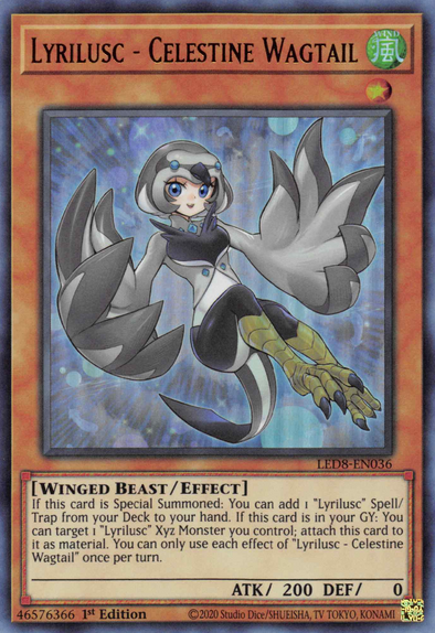 Lyrilusc - Celestine Wagtail - LED8-EN036 - Ultra Rare - 1st Edition available at 401 Games Canada