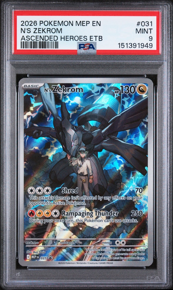 N'S ZEKROM (031) - POKEMON MEP EN-ME BLACK STAR PROMO - ASCENDED HEROES ETB - MINT 9