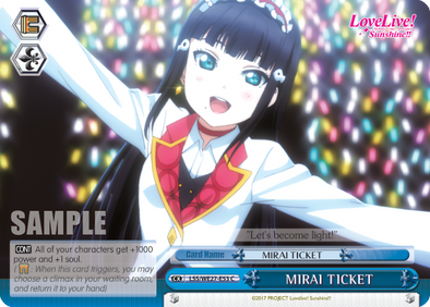 MIRAI TICKET (Blue) - LSS-WE27-E53 - Common (Parallel Foil) available at 401 Games Canada