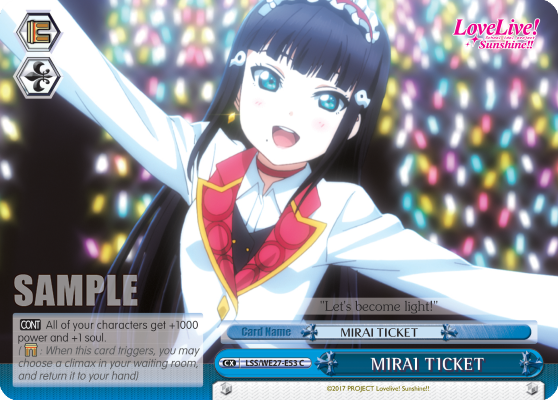 MIRAI TICKET (Blue) - LSS-WE27-E53 - Common (Parallel Foil) available at 401 Games Canada