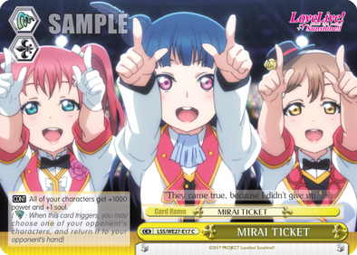 MIRAI TICKET (Yellow) - LSS/WE27-E17 - Common (Parallel Foil) available at 401 Games Canada