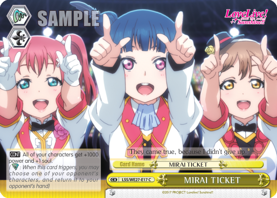 MIRAI TICKET (Yellow) - LSS/WE27-E17 - Common (Parallel Foil) available at 401 Games Canada