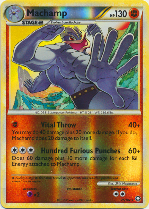 Machamp - 26/102 - Rare - Reverse Holo available at 401 Games Canada
