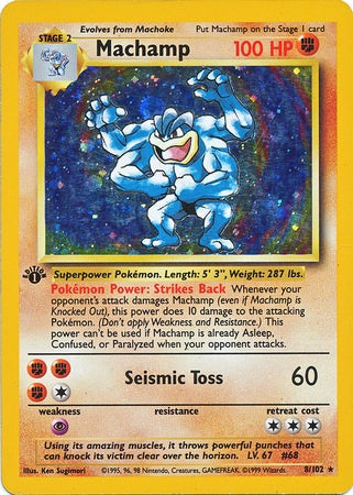 Machamp - 8/102 - Cosmos Holo - 1st Edition (with Shadow) available at 401 Games Canada