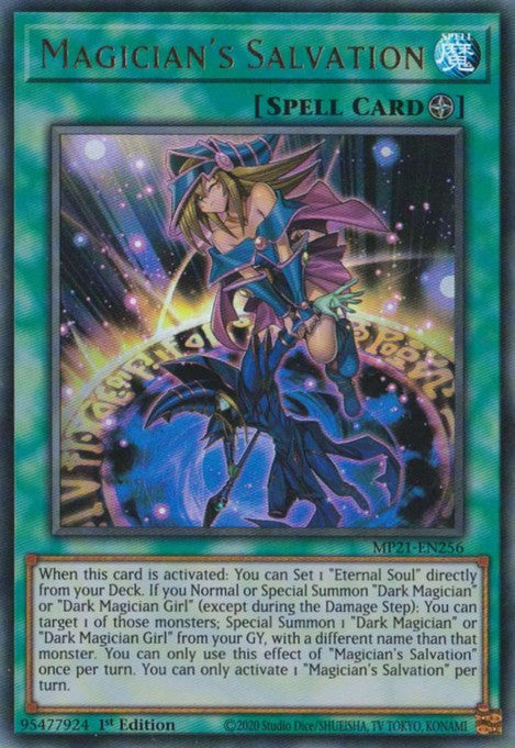Magician's Salvation - MP21-EN256 - Ultra Rare - 1st Edition available at 401 Games Canada